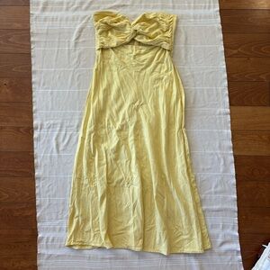 Petal & Pup Strapless Yellow Dress